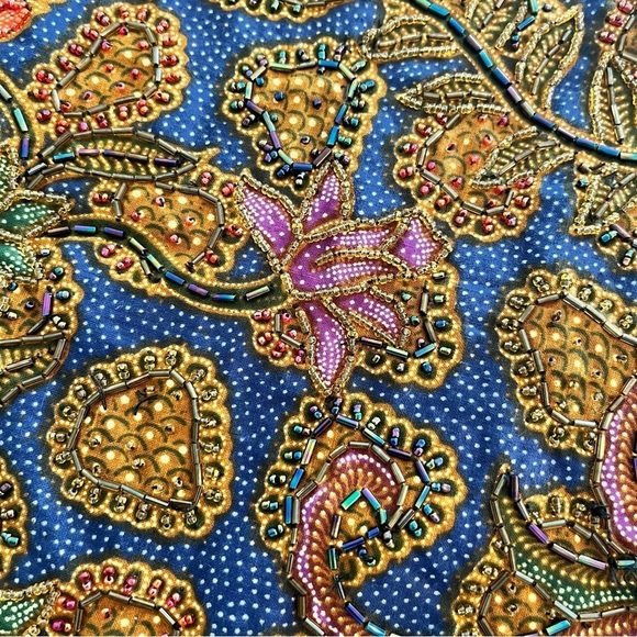 Vintage Match-Ups Cotton Batik Beaded Vest L - Picture 9 of 10